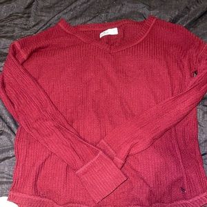 Burgundy v-neck sweater
